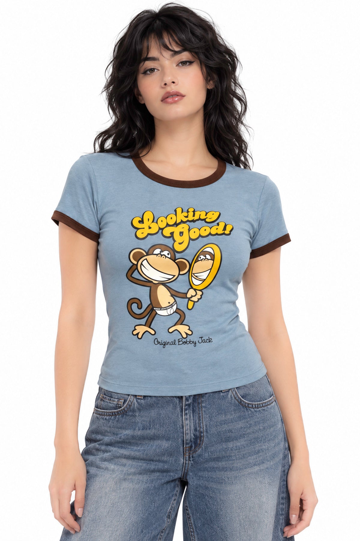 Looking Good - Bobby Jack Ringer Top - Blue