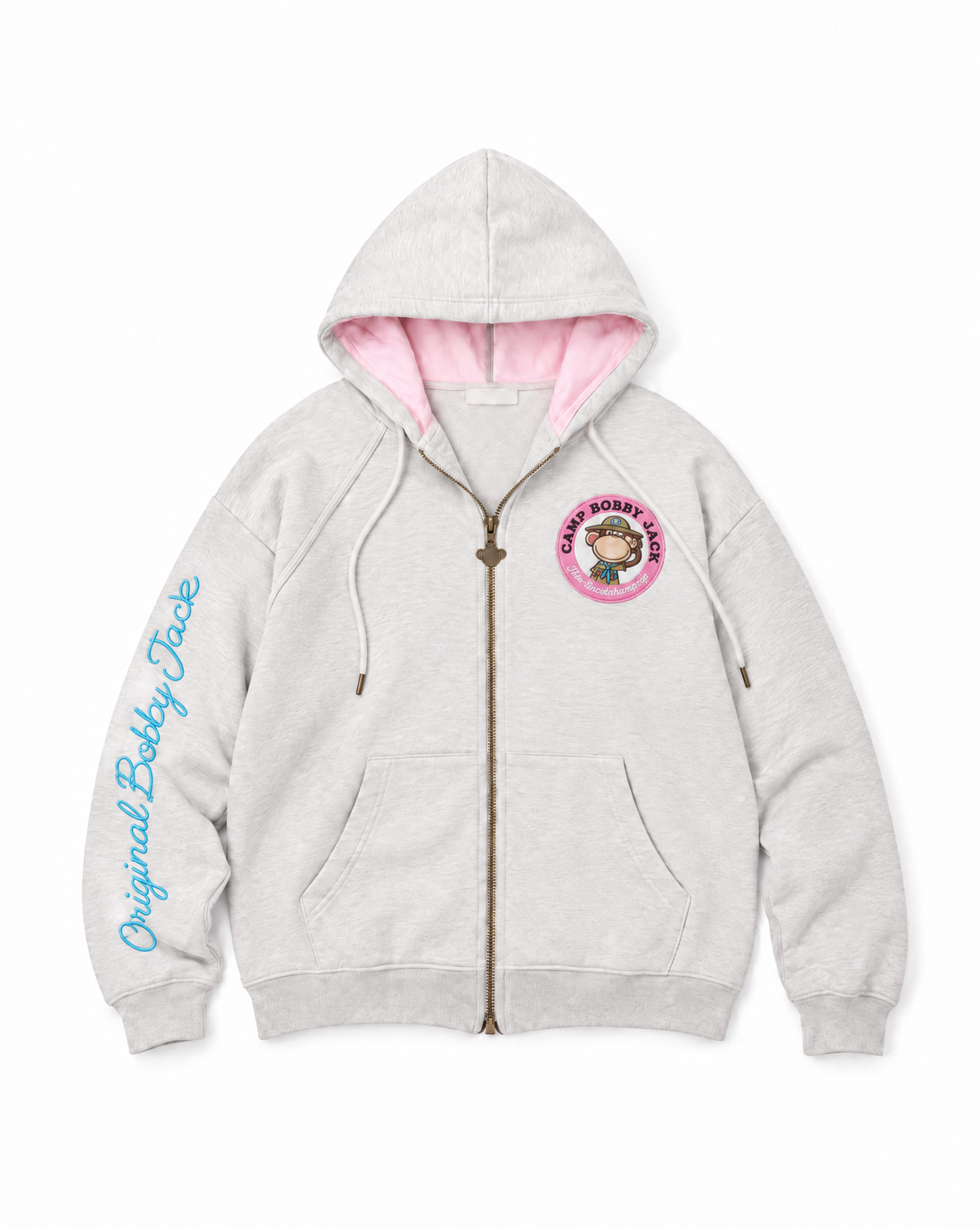 Camp - Bobby Jack Oversized Premium Zip Hoodie - Heather Grey — image 1