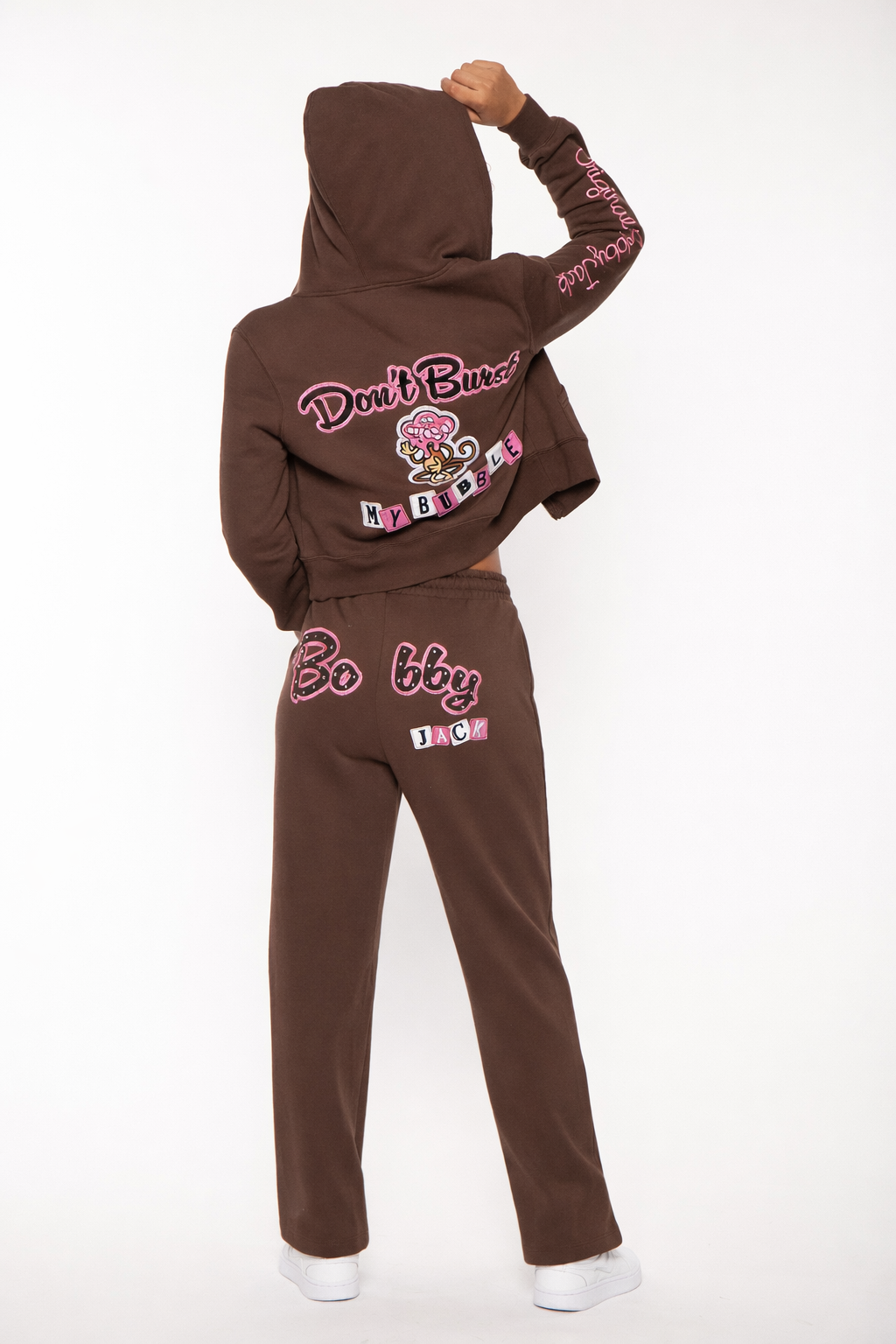 Bobby Jack Hoodie & Pants Set - Don't Burst My Bubble - Brown — image 3