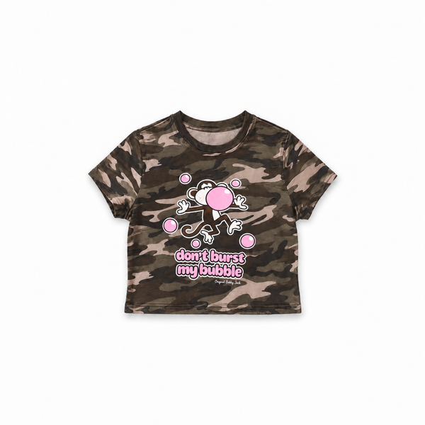 Don't Burst My Bubble - Bobby Jack Crop Top (Front + Back Print) - Camo