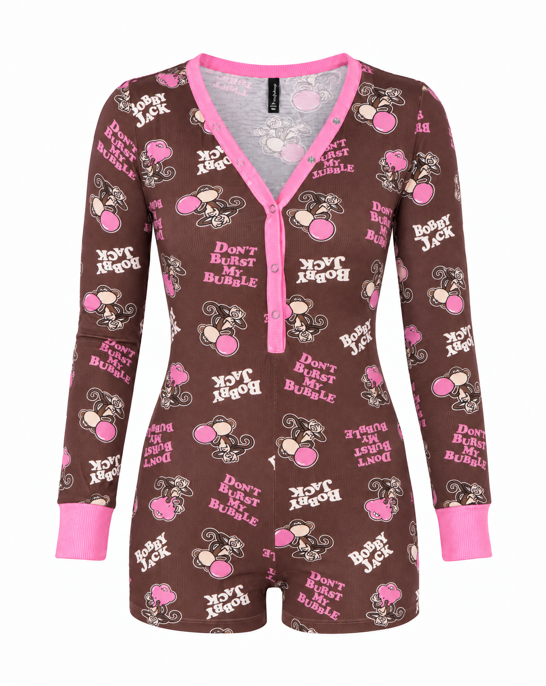 Don't Burst My Bubble - Bobby Jack Pajama Onesie - Brown — image 1