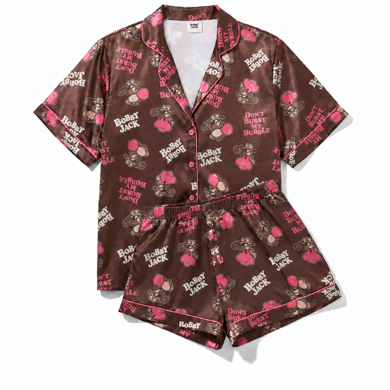 Don't Burst My Bubble - Bobby Jack Pajama Set - Brown