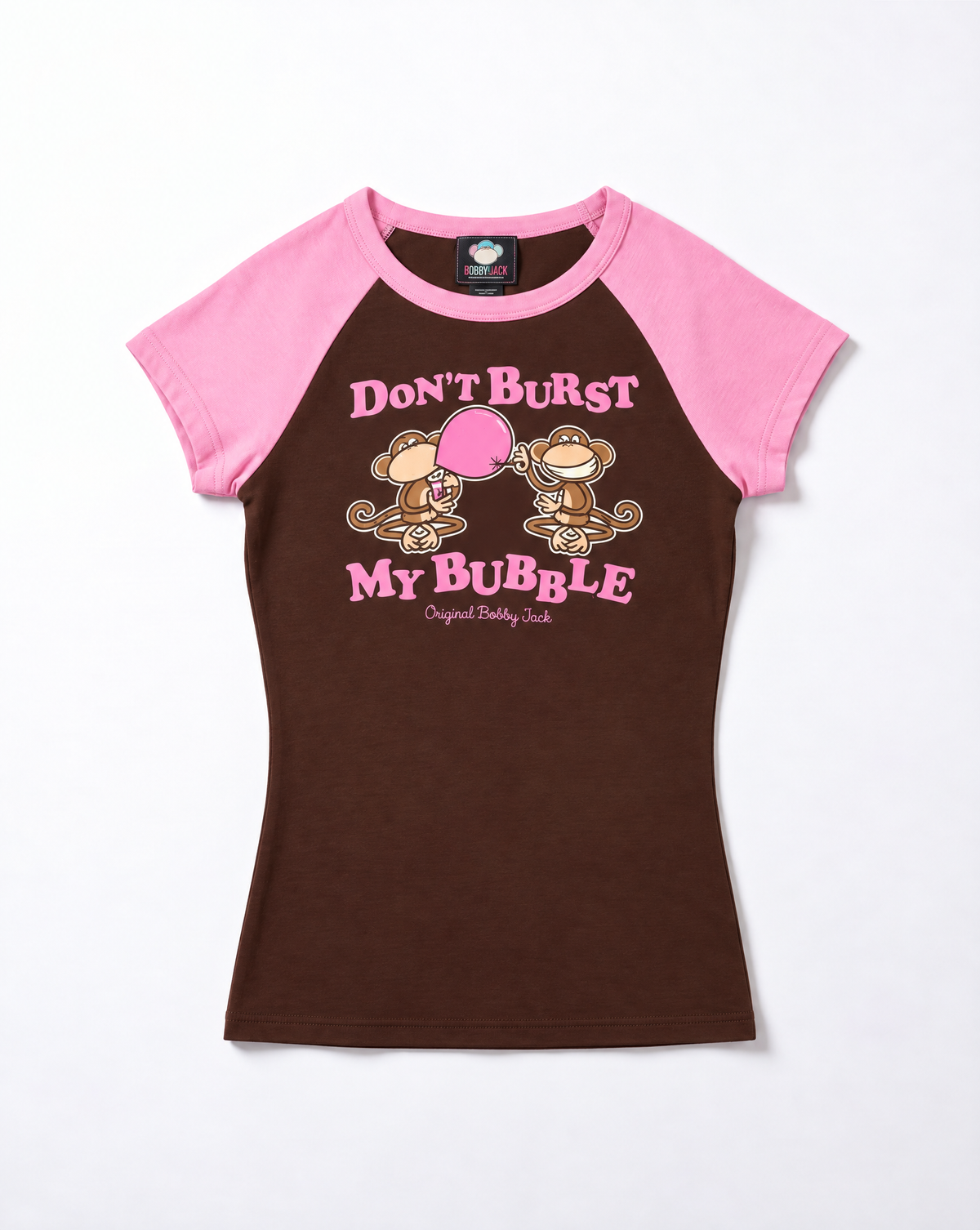 Don't Burst My Bubble - Bobby Jack Raglan Top - Brown