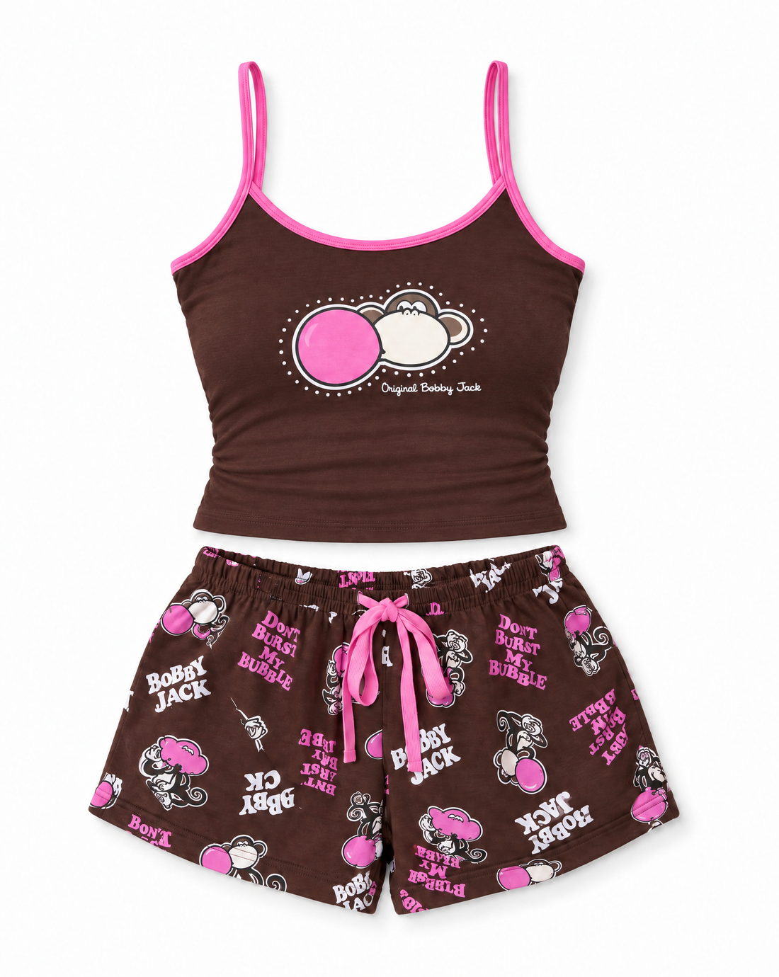 Don't Burst - Bobby Jack Cami & Shorts Set - Brown — image 1