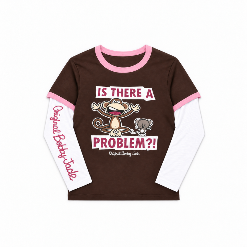 Problem - Bobby Jack Crop Glitter Twofer -Brown