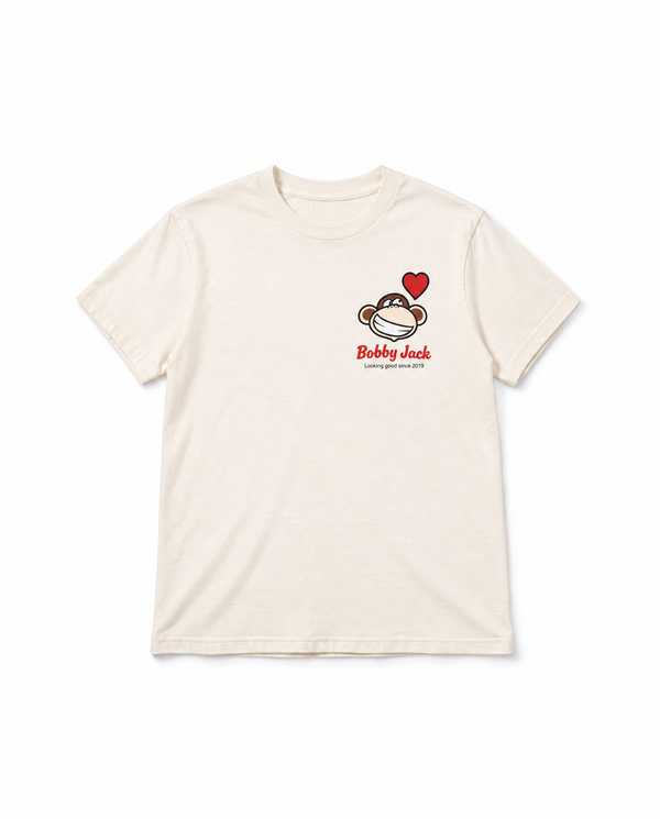 Looking Good - Bobby Jack Garment-Dyed Boyfriend T-Shirt (Front + Back Print) - Beige