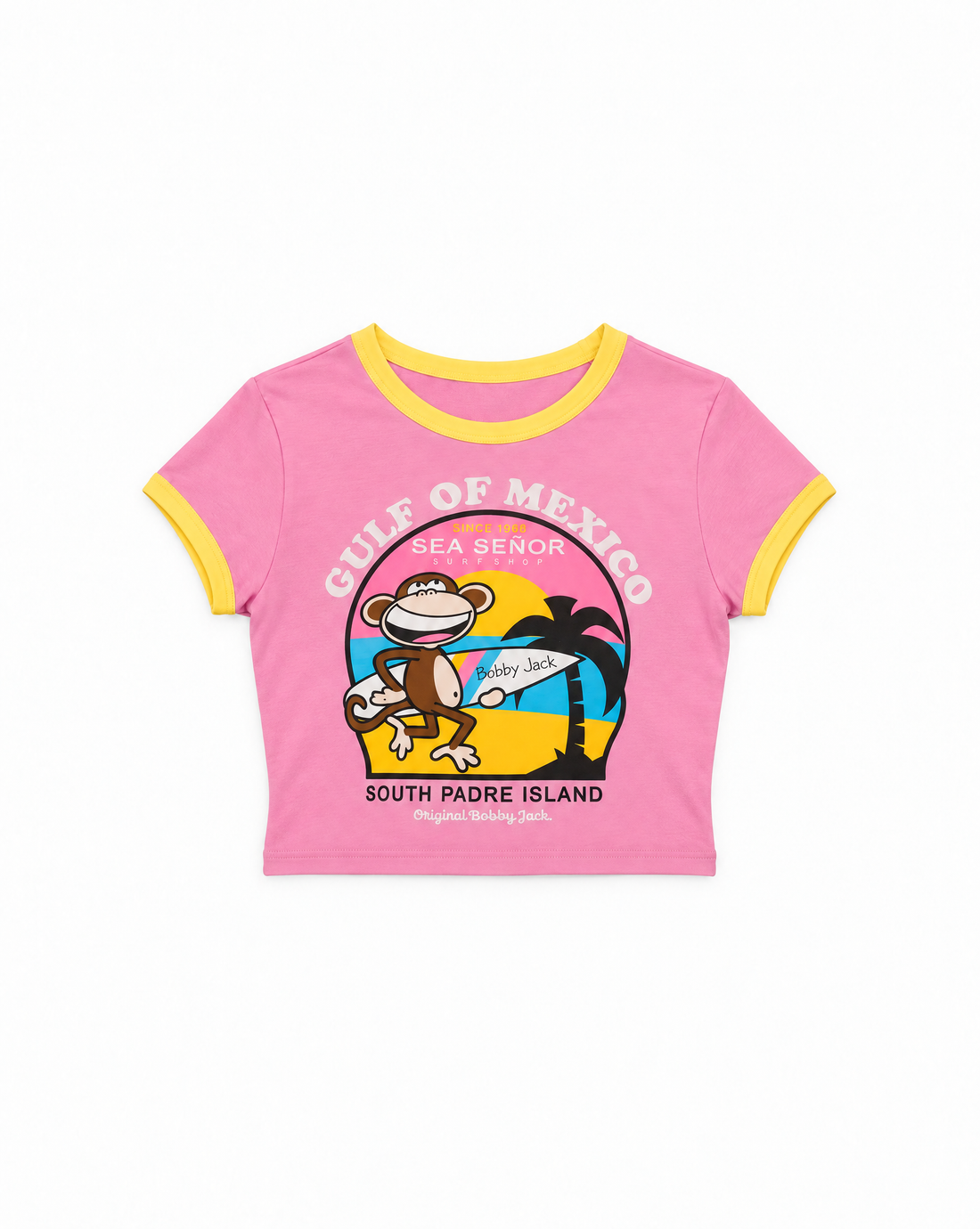 Gulf Of Mexico - Bobby Jack Crop Ringer Top - Pink — image 1