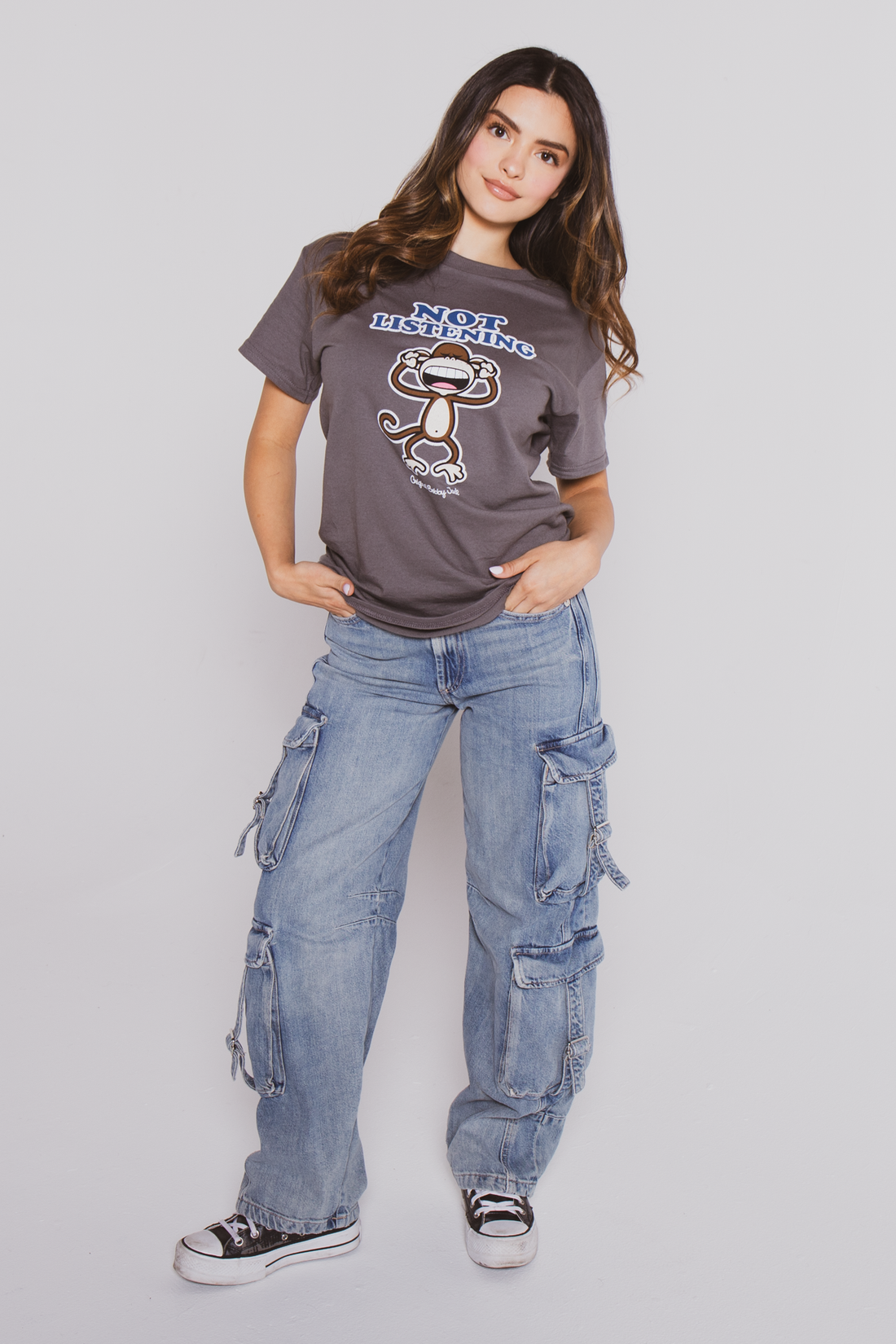 Not Listening - Bobby Jack Boyfriend T-Shirt -Charcoal — image 3