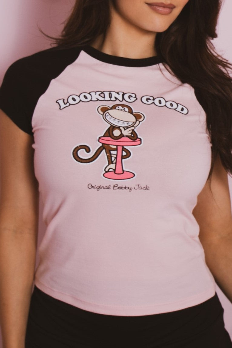 Looking Good - Bobby Jack Raglan Top - Pink — image 3