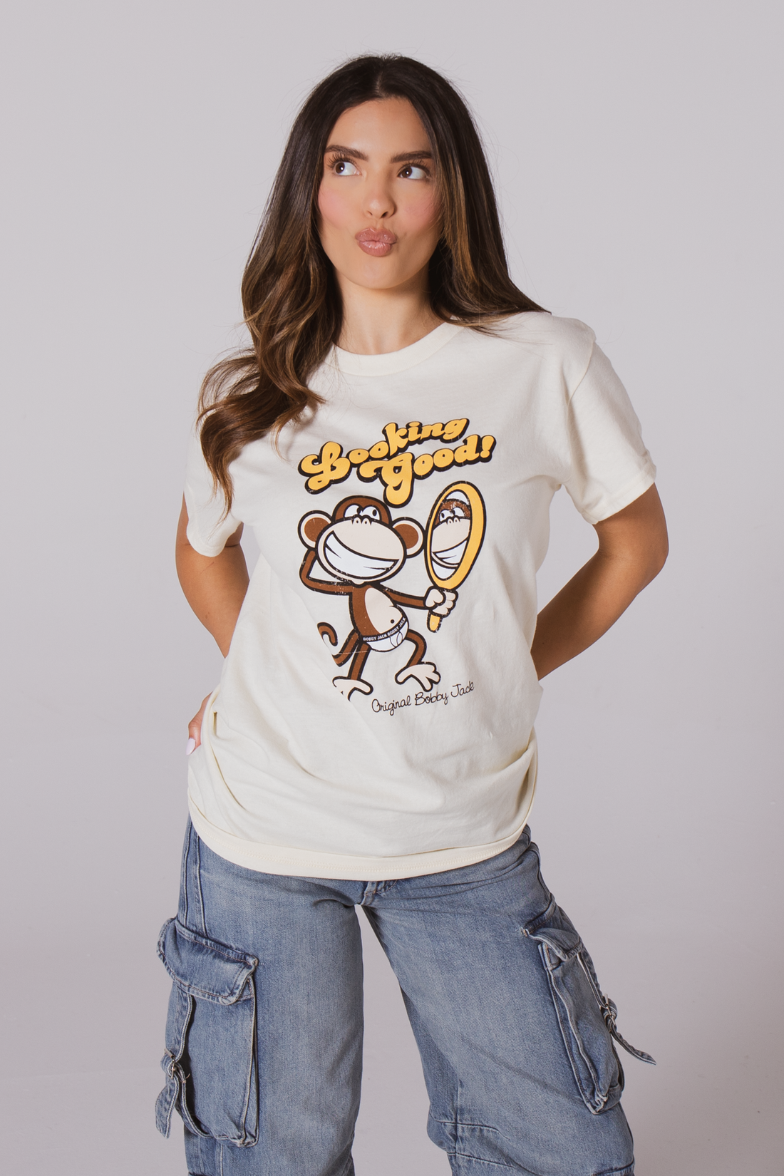 Looking Good - Bobby Jack Boyfriend T-Shirt -Cream — image 3