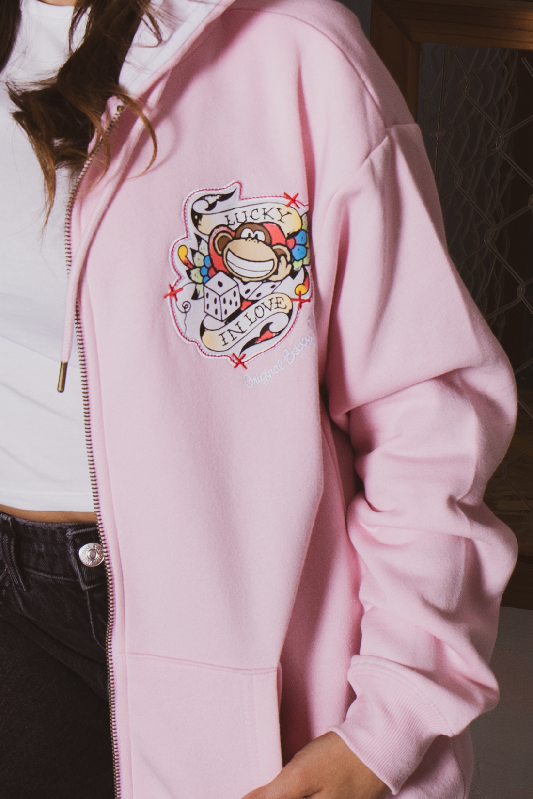 Lucky - Bobby Jack Oversized Premium Zip Hoodie - Pink — image 5