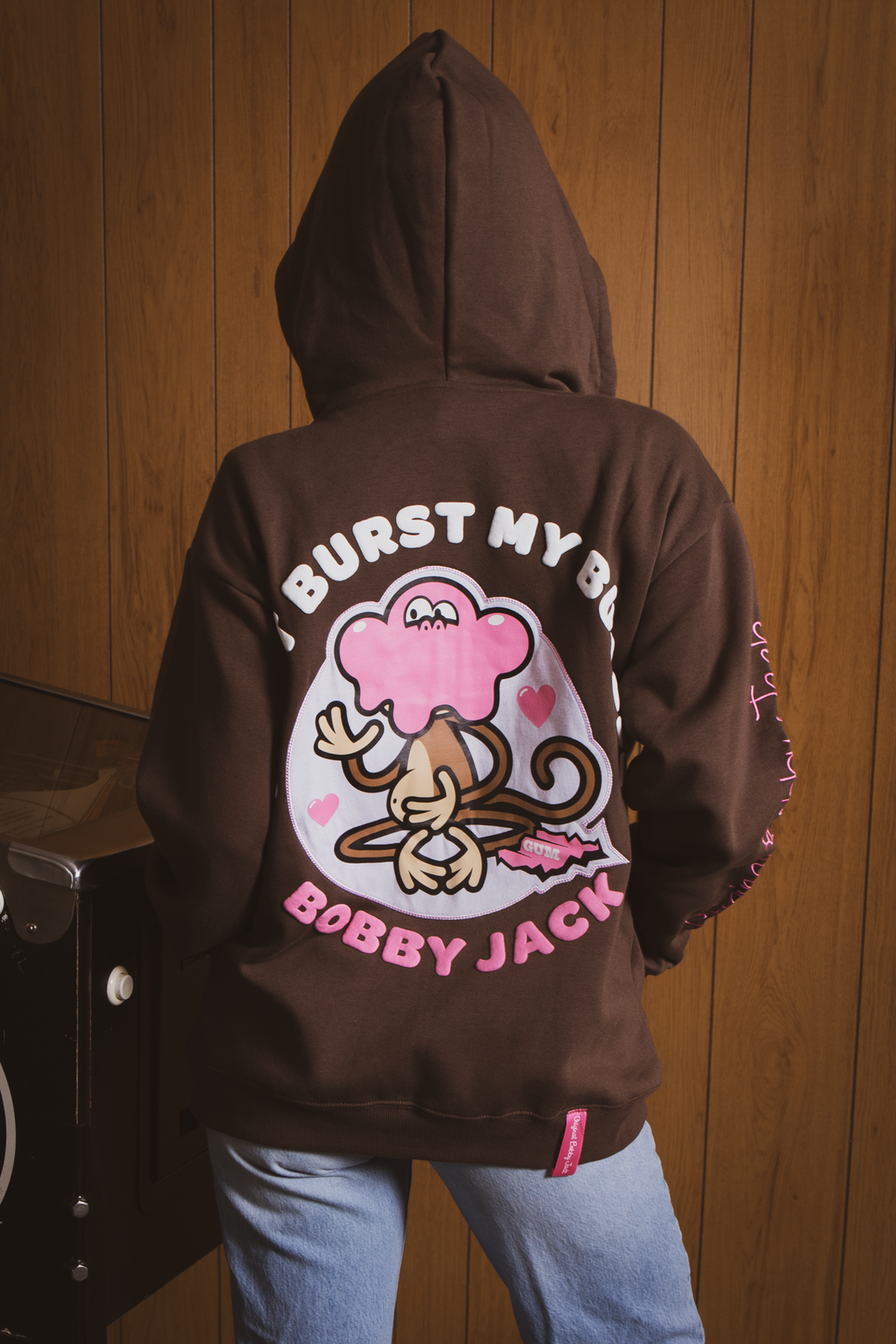 Don't Burst - Bobby Jack Oversized Premium Zip Hoodie - Brown — image 6
