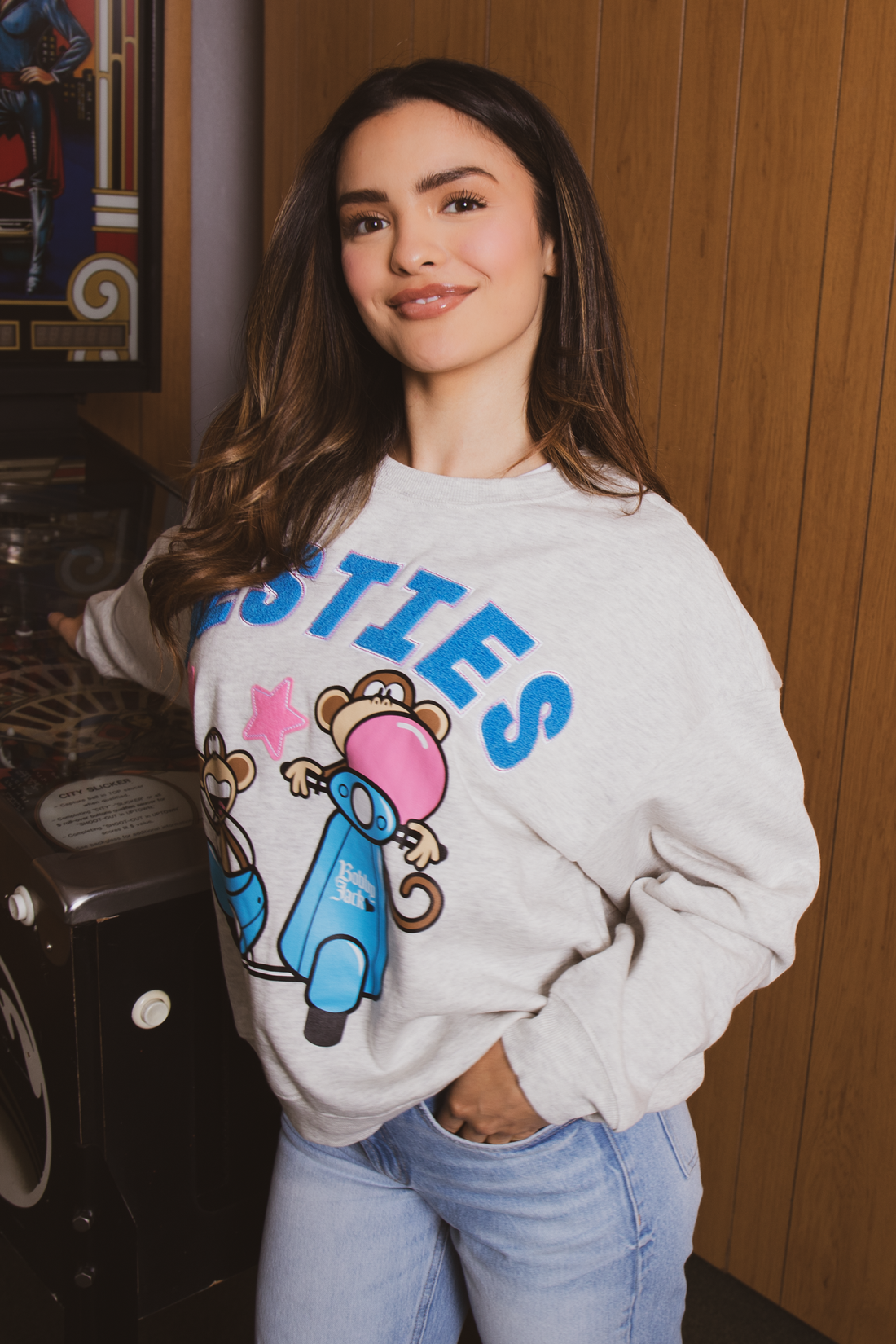 Besties - Bobby Jack Oversized Premium Sweatshirt - Heather Grey — image 4
