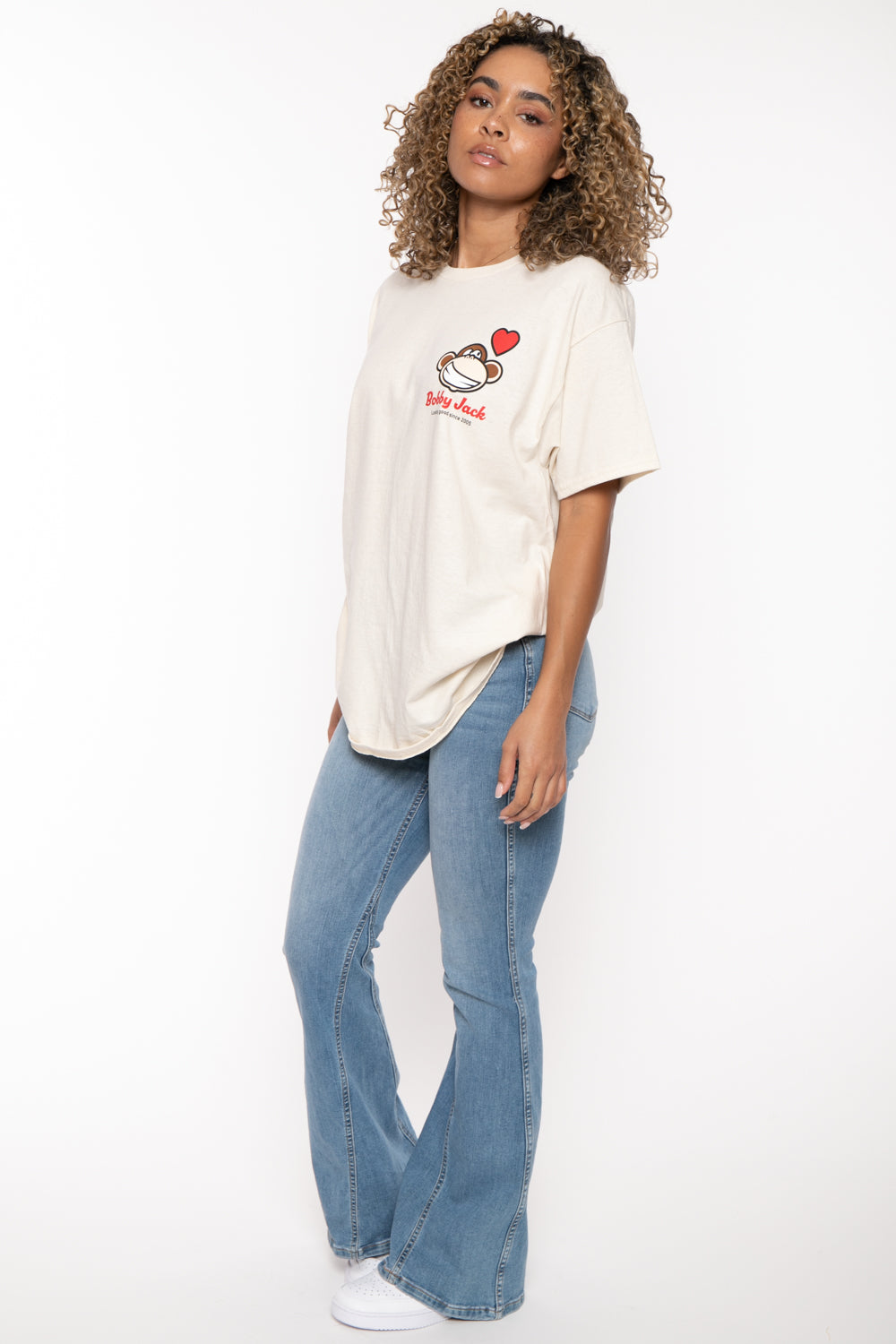 Looking Good - Bobby Jack Garment-Dyed Boyfriend T-Shirt (Front + Back Print) - Beige — image 4