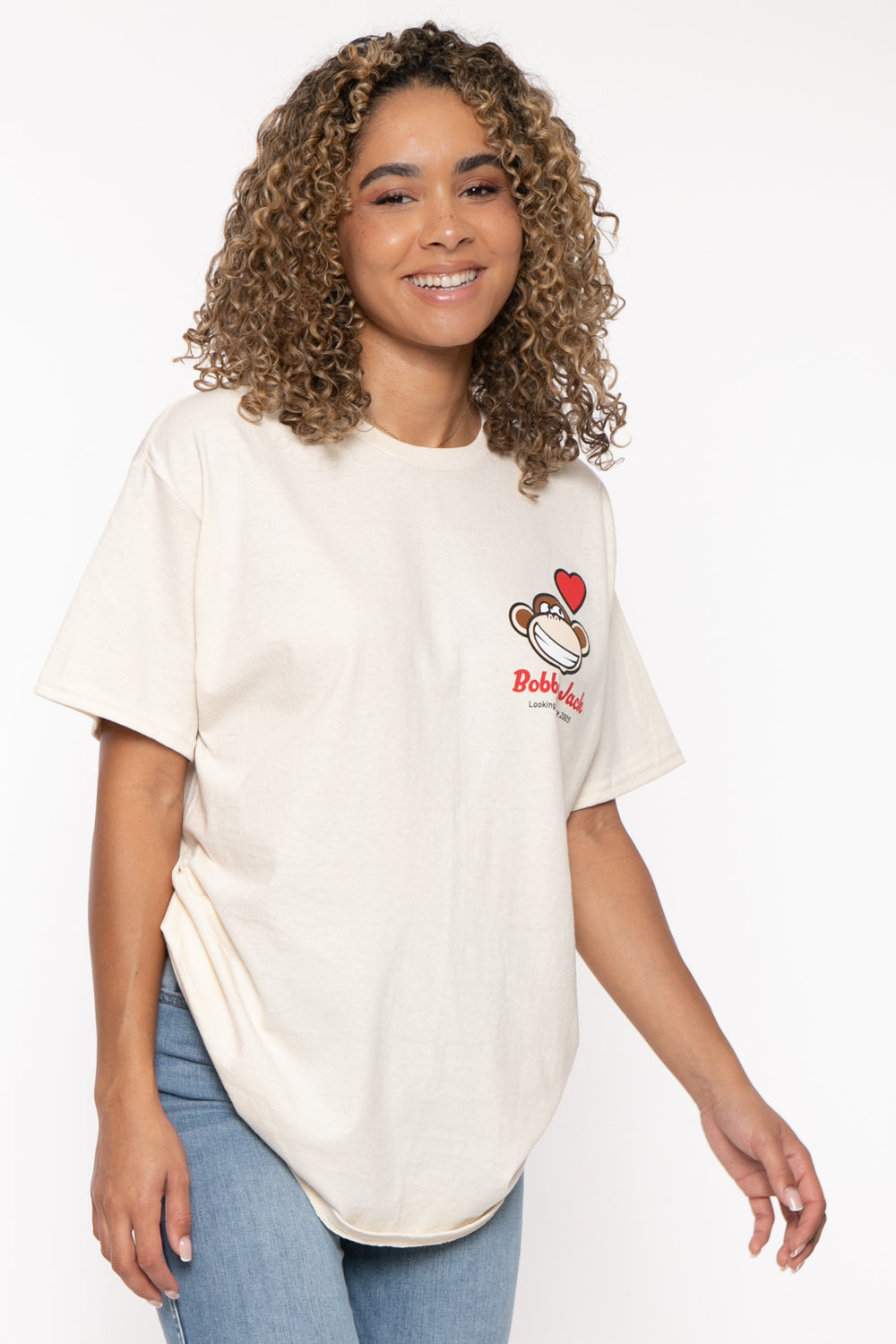 Looking Good - Bobby Jack Garment-Dyed Boyfriend T-Shirt (Front + Back Print) - Beige — image 5