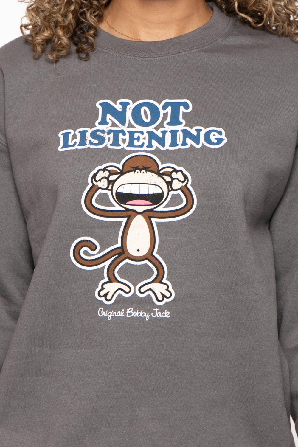 Not Listening - Bobby Jack Crew Sweatshirt - Charcoal