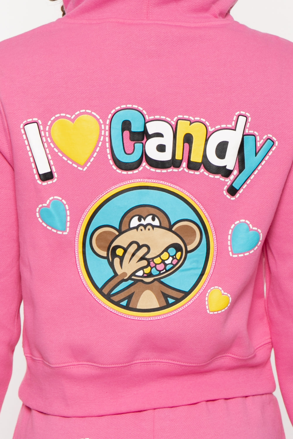 Bobby Jack 2PC Zip Up Hoodie Set - I Love Candy- Pink