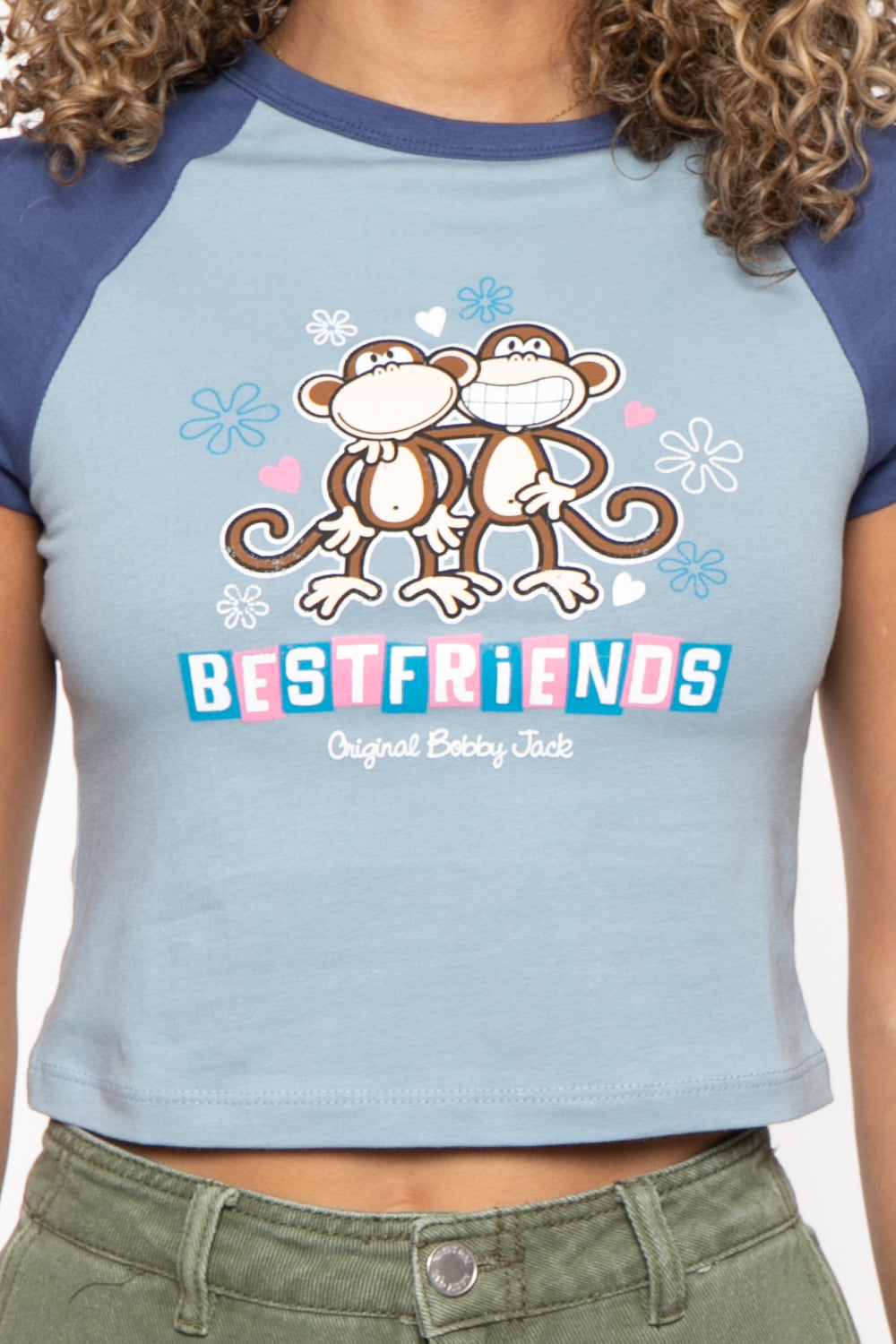Best Friends - Bobby Jack Crop Raglan Top - Blue — image 6