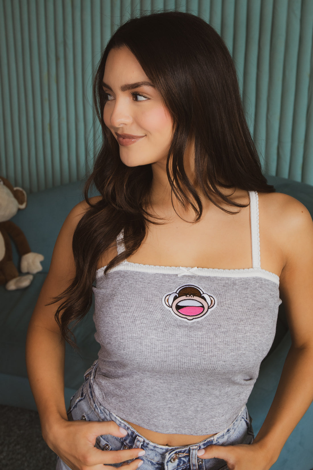 Can't Hear U- Bobby Jack Cami  Top - Grey — image 2