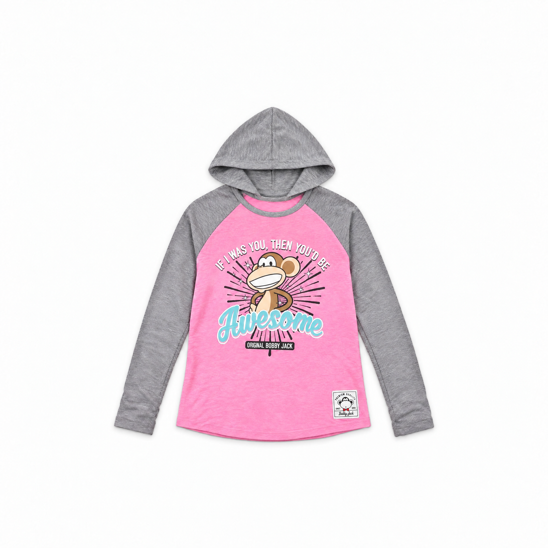If I Was You | Hooded Baseball Top - Pink — image 1