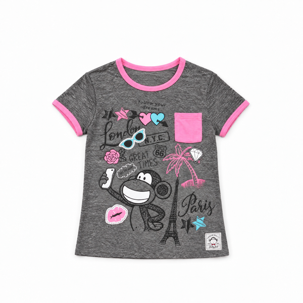 Jetsetter | Pocket Ringer Top - Charcoal