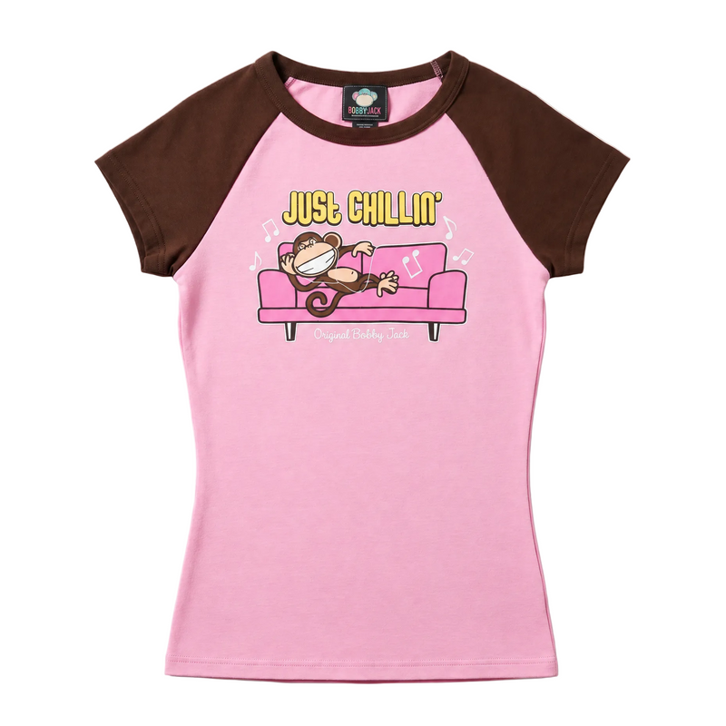 Just Chillin - Bobby Jack Raglan Top - Hot Pink