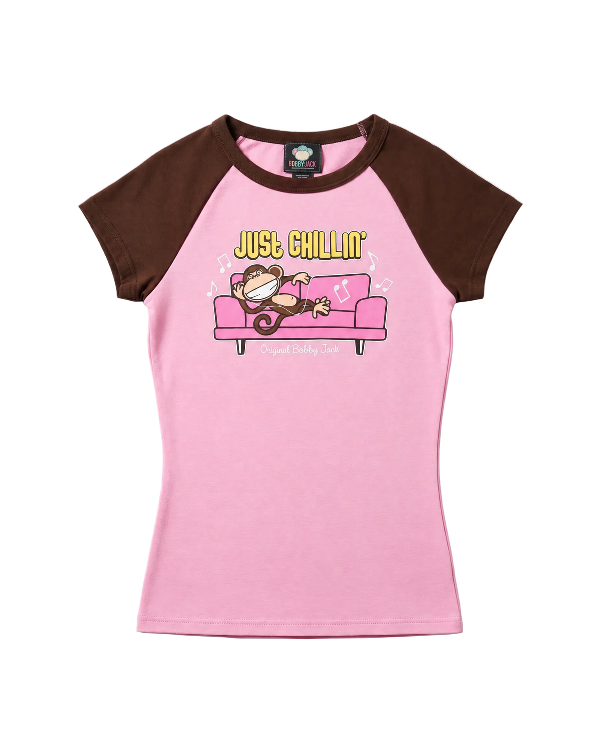 Just Chillin - Bobby Jack Raglan Top - Hot Pink