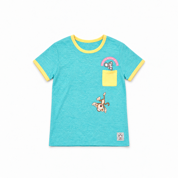 Hangin' With My Bestie | Pocket Ringer Top - Aqua