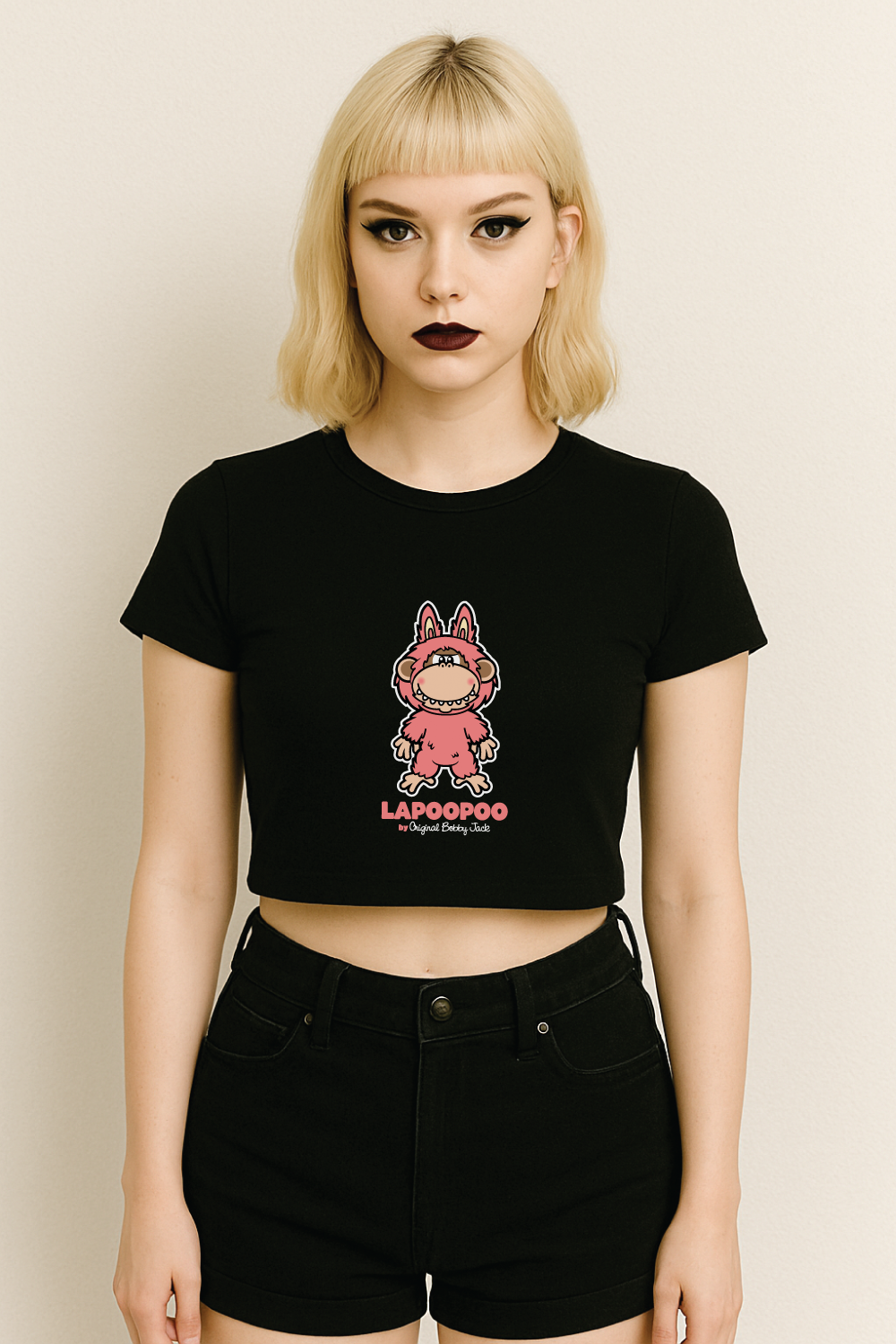 LAPOOPOO - Bobby Jack Baby Tee - Black