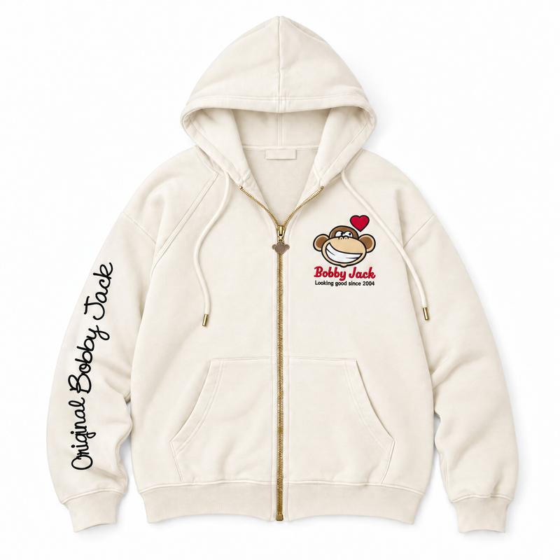 Looking Good - Bobby Jack Oversized Premium Zip Hoodie - Ivory