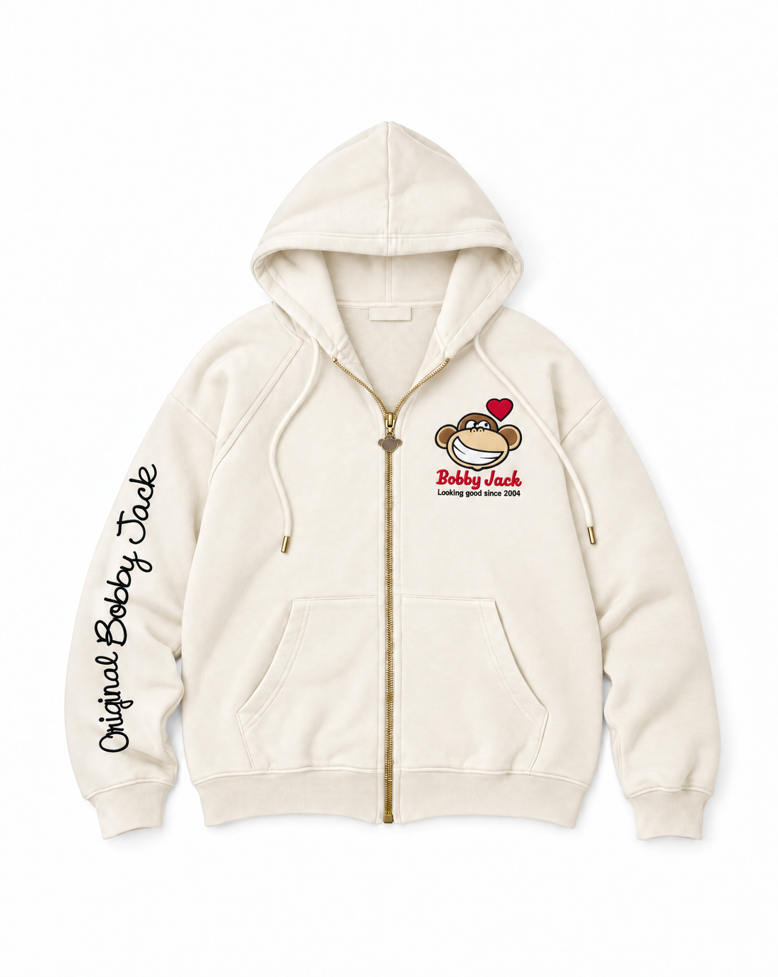 Looking Good - Bobby Jack Oversized Premium Zip Hoodie - Ivory — image 1