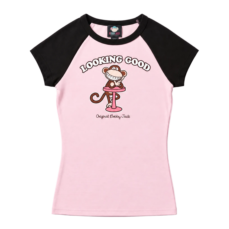 Looking Good - Bobby Jack Raglan Top - Pink