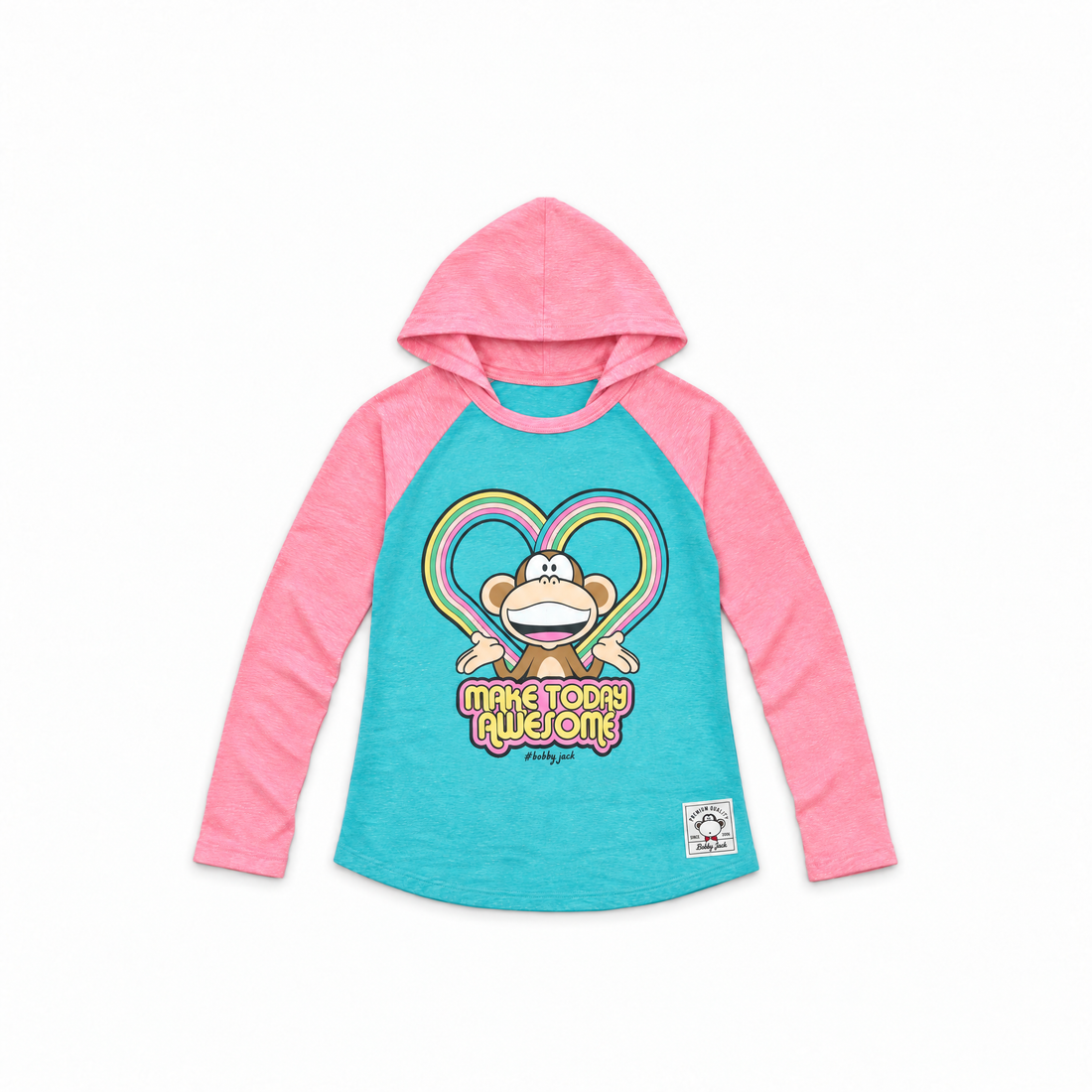 Make Today Awesome | Hooded Baseball Top - Aqua — image 1