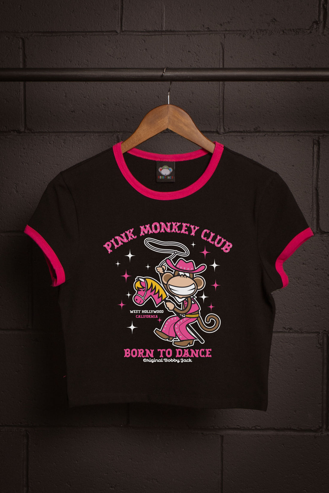 The Club - Bobby Jack Crop Ringer Top - Black — image 8