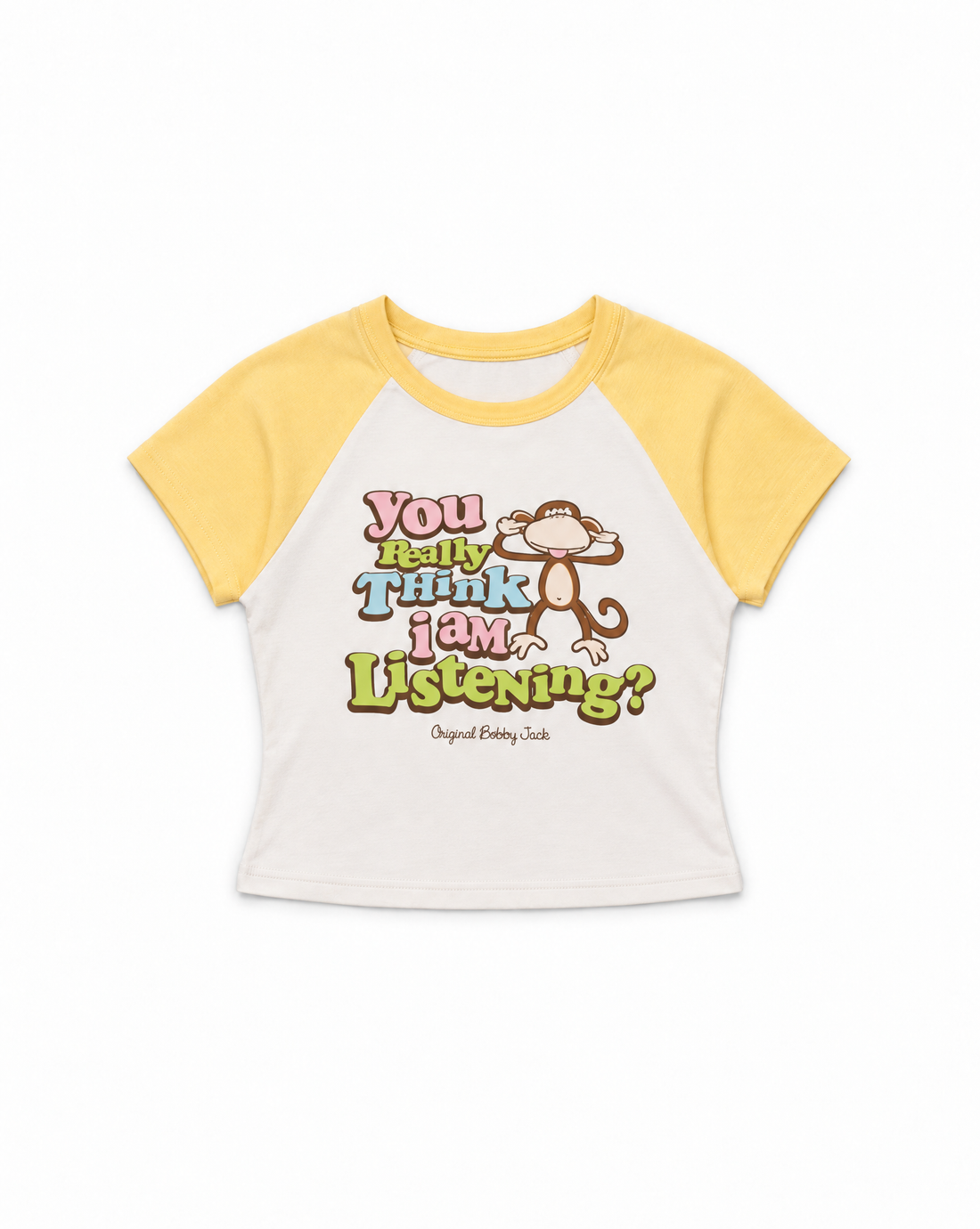 Really - Bobby Jack Crop Raglan Top - Yellow — image 1