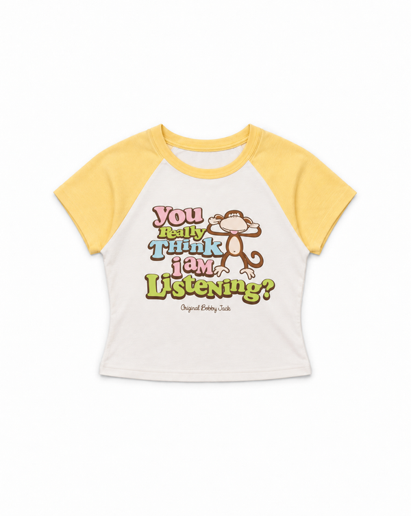Really - Bobby Jack Crop Raglan Top - Yellow