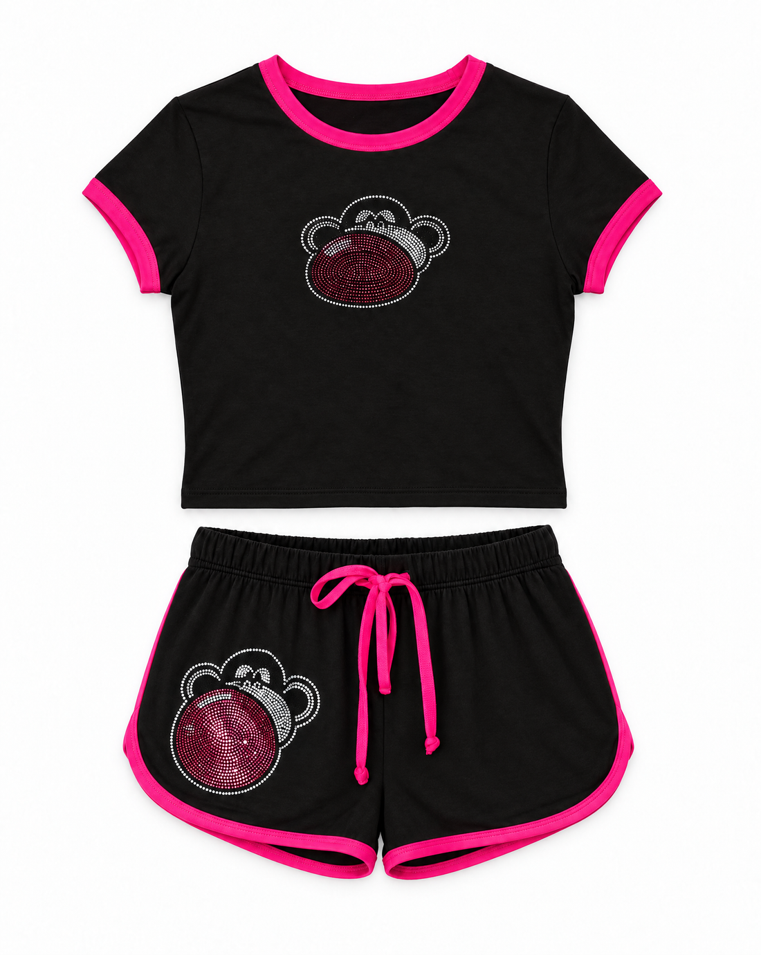 Sparkle Era - Bobby Jack Ringer + Shorts Set - Black — image 1