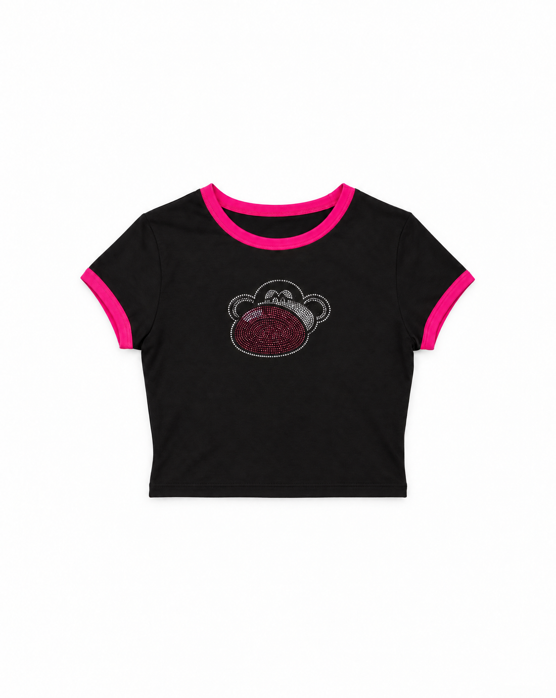 Sparkle Era - Bobby Jack Crop Ringer Top - Black — image 1