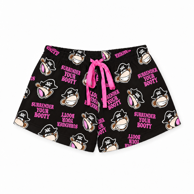 Surrender - Bobby Jack Allover Pajama Shorts - Black