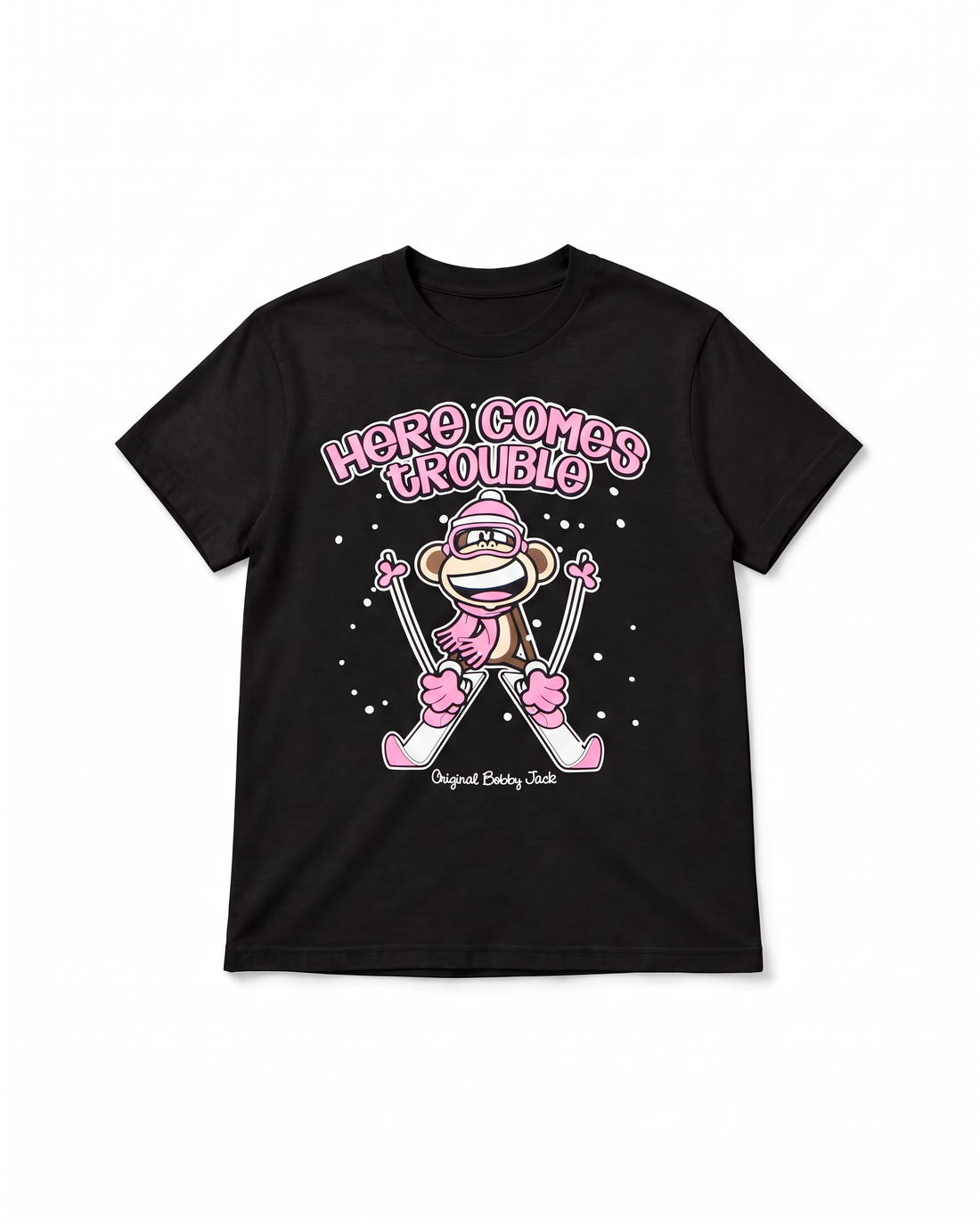 Trouble - Bobby Jack Holiday Boyfriend T-Shirt - Black — image 1