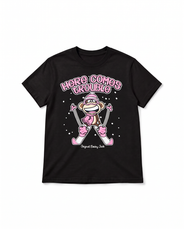 Trouble - Bobby Jack Holiday Boyfriend T-Shirt - Black