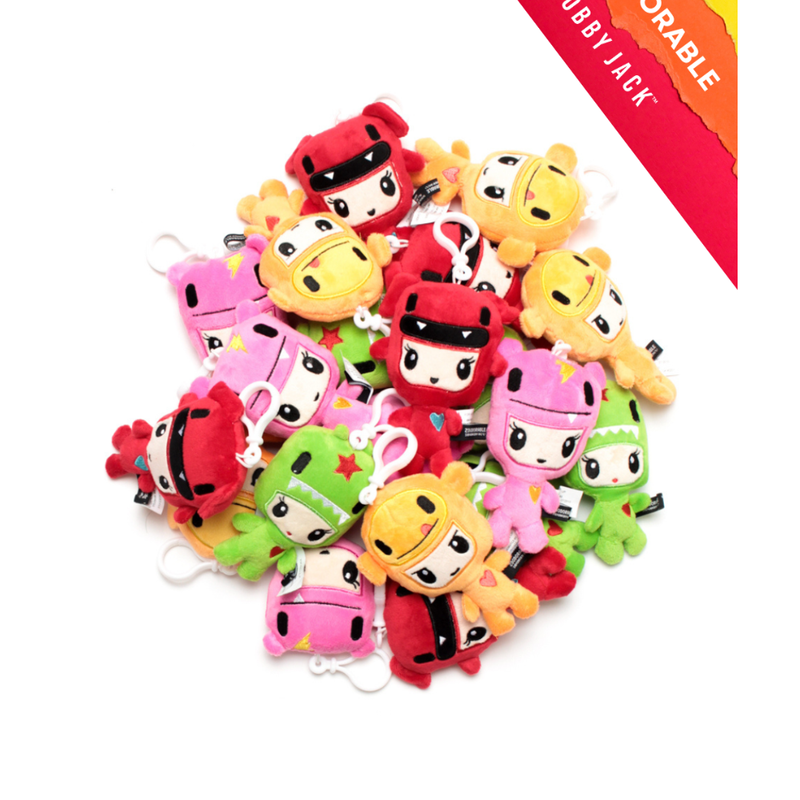 Zoodorable Back Pack Clip Plush Doll Mixed (20 Pack) - 5in