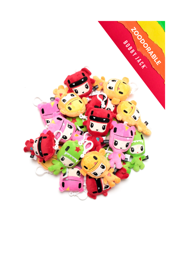 Zoodorable Back Pack Clip Plush Doll Mixed (20 Pack) - 5in