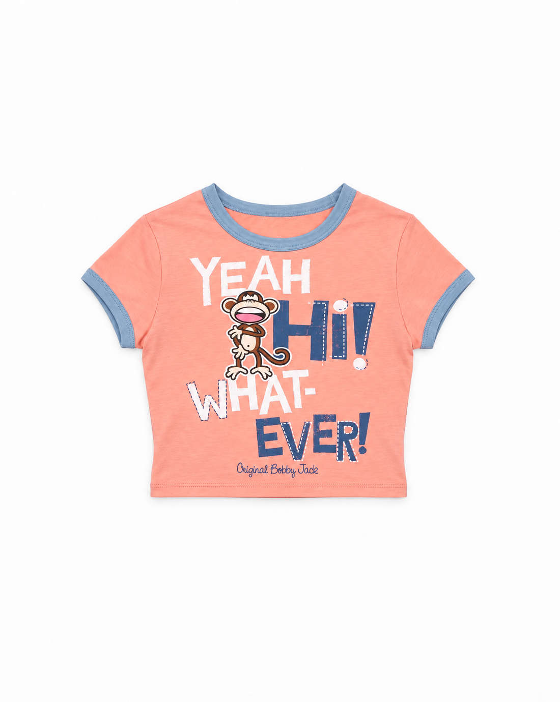 Whatever - Bobby Jack Crop Ringer Top - Old Orange — image 1
