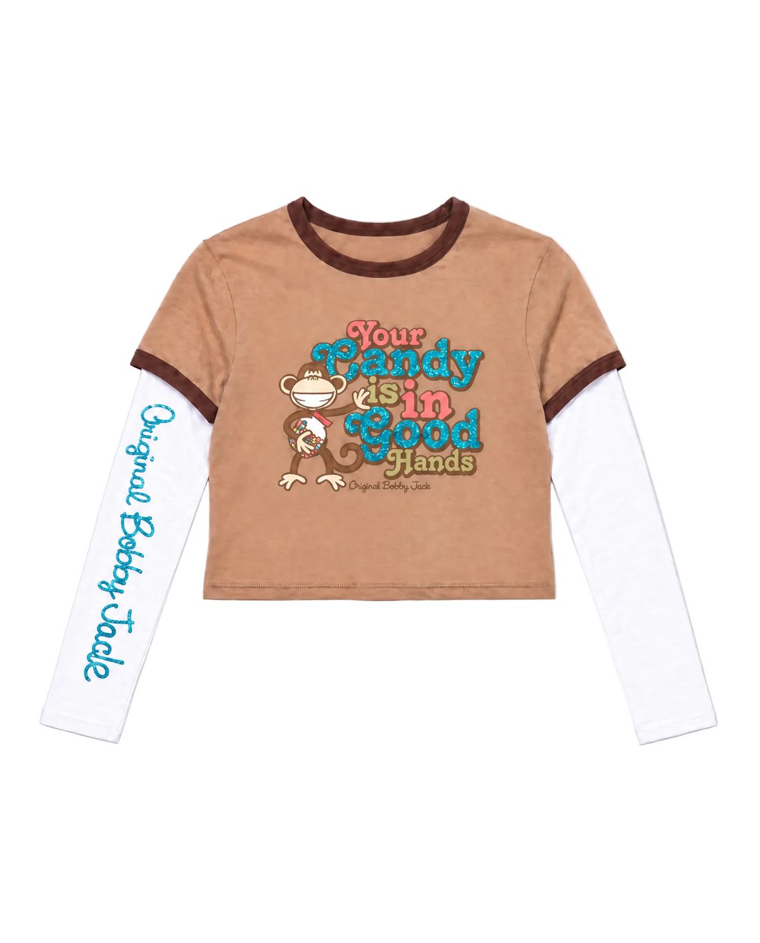 Your Candy- Bobby Jack Crop Glitter Twofer - Khaki — image 2