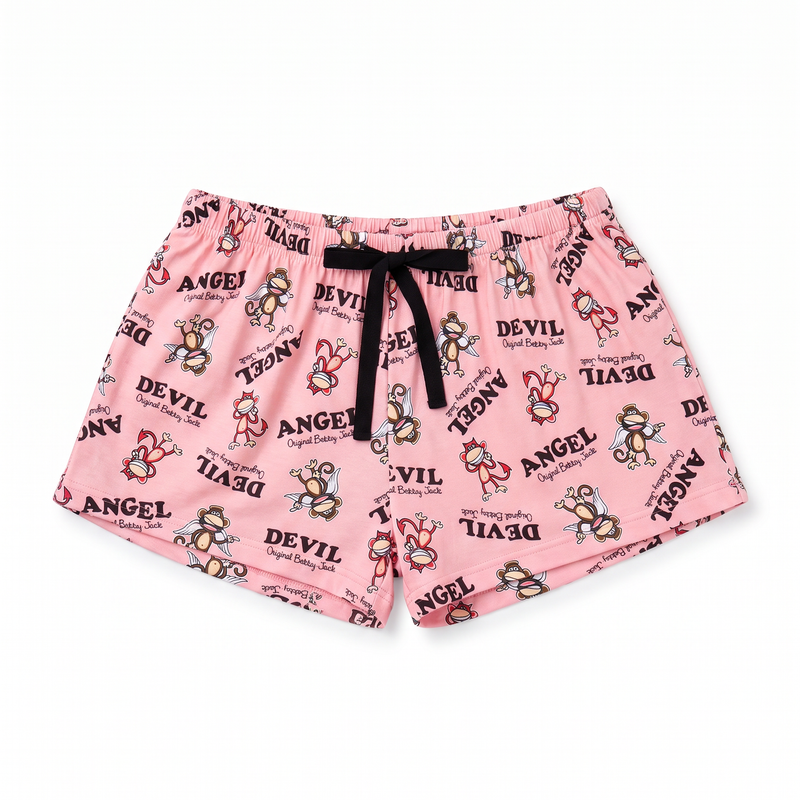 Angel Or Devil - Bobby Jack Allover Pajama Shorts - Pink