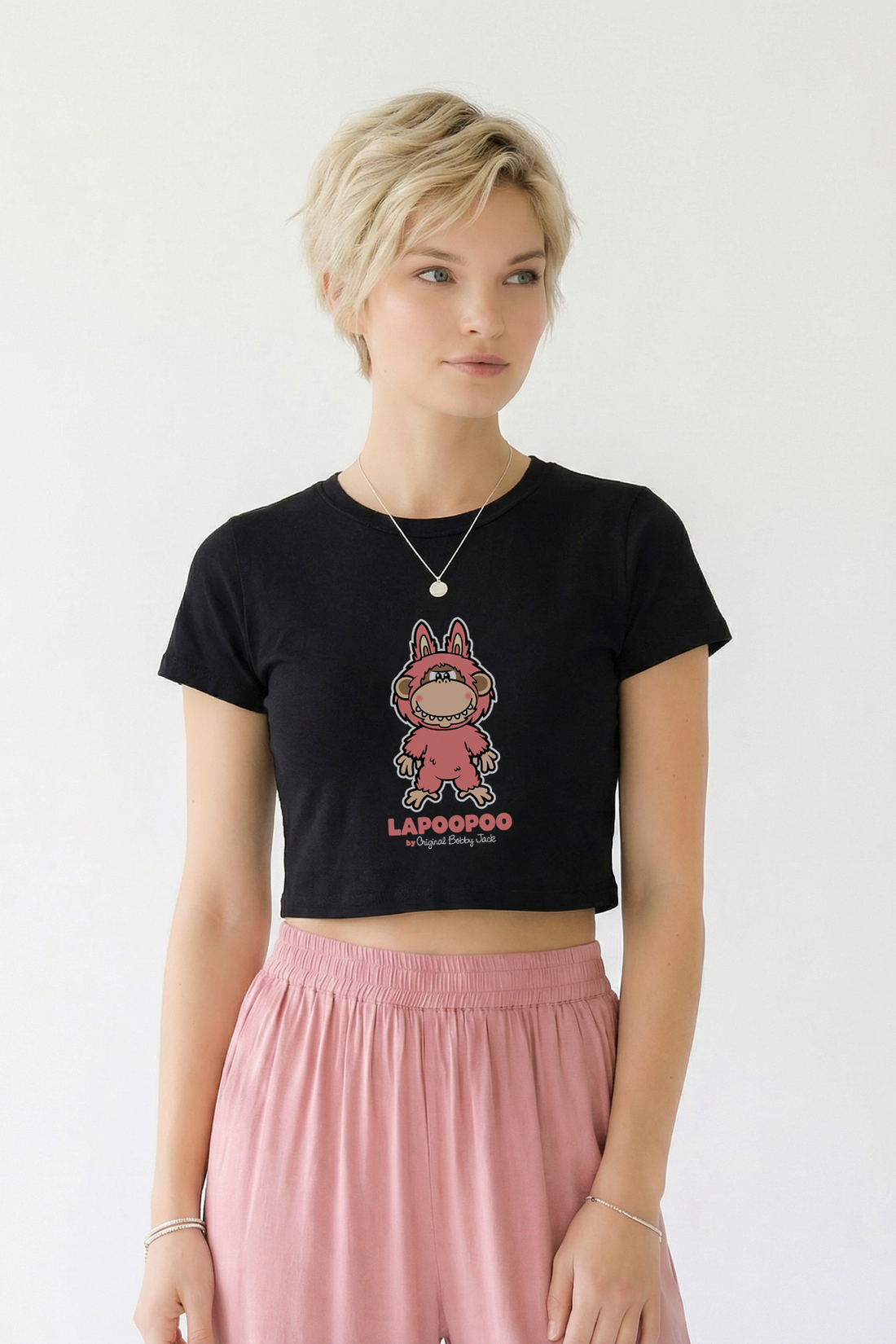 LAPOOPOO - Bobby Jack Baby Tee - Black — image 2