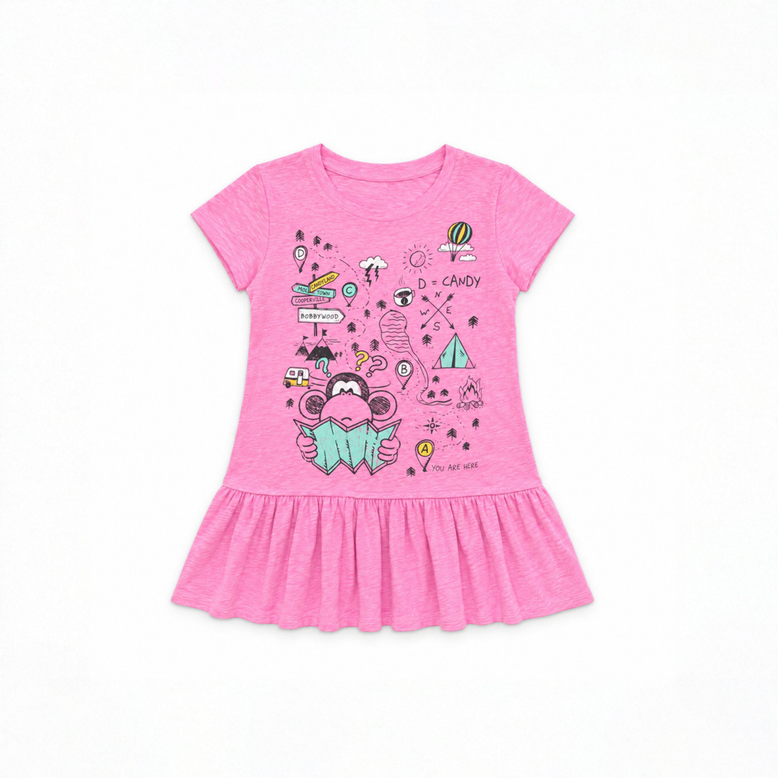 Bobby The Explorer | Ruffle Bottom Top - Pink — image 1