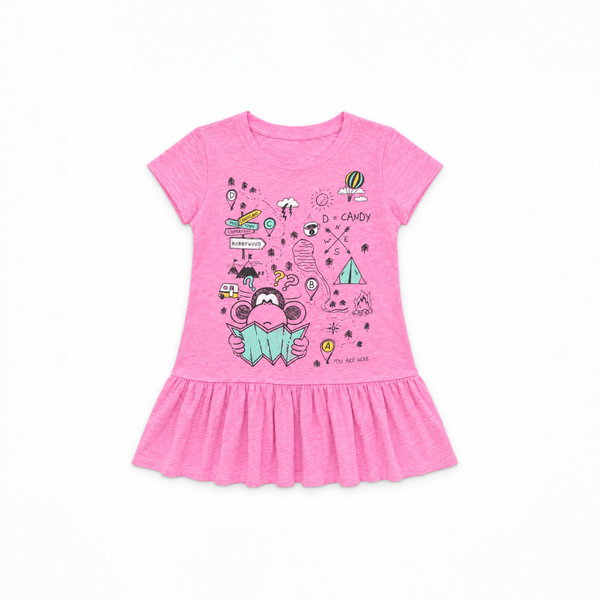 Bobby The Explorer | Ruffle Bottom Top - Pink