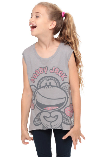 Bobby Jack I Heart You | Girls Muscle Top - Grey – Bobby